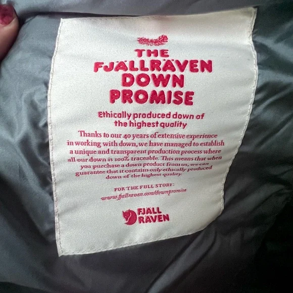 NWOT Sample Fjallraven Snow Flake Parka Goose Down Coat Long Hooded Black Gold - Picture 10 of 12